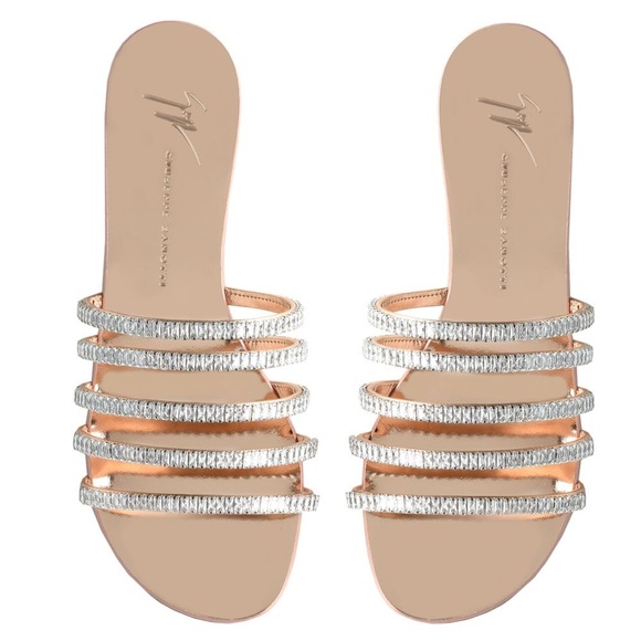 giuseppe zanotti BNIB baguette crystal strap slide - Picture 5 of 10